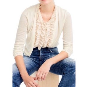 J.Crew Cardigan with Ruffle Underlay